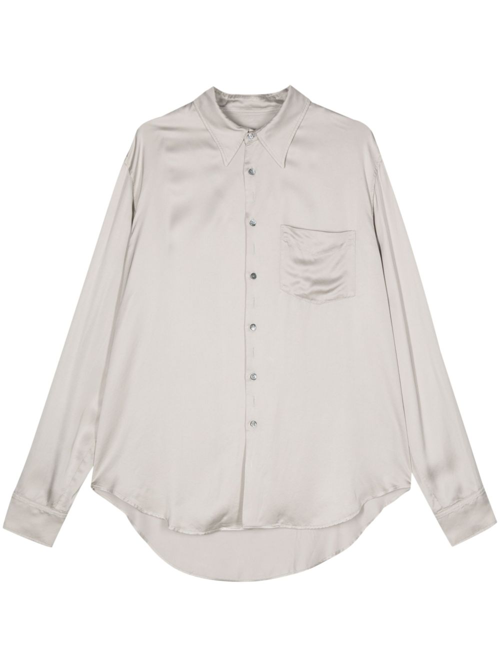 MM6 Maison Margiela 缎面镂空衬衫 - 灰色