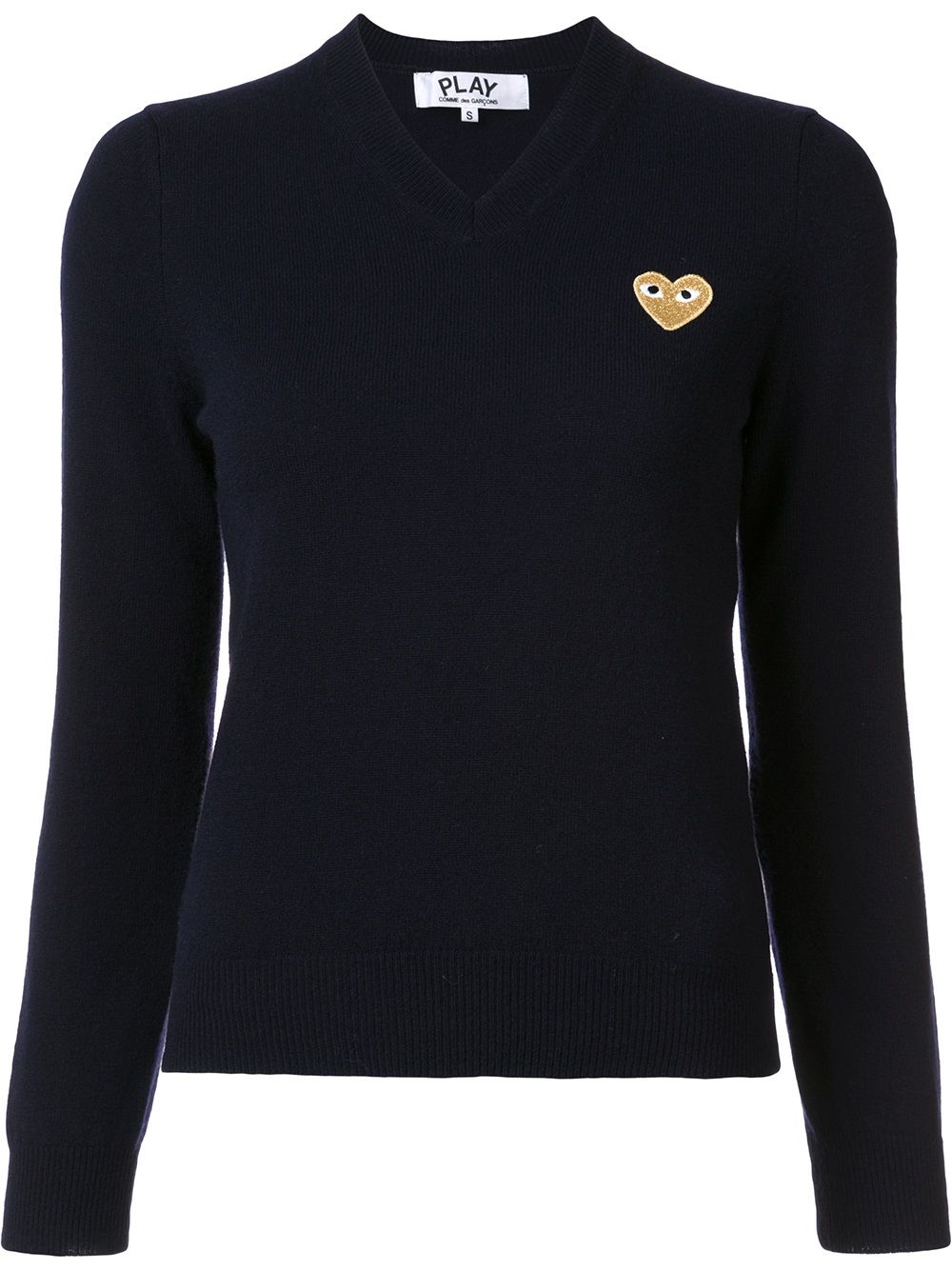 Comme Des Garçons Play heart v-neck jumper - 蓝色