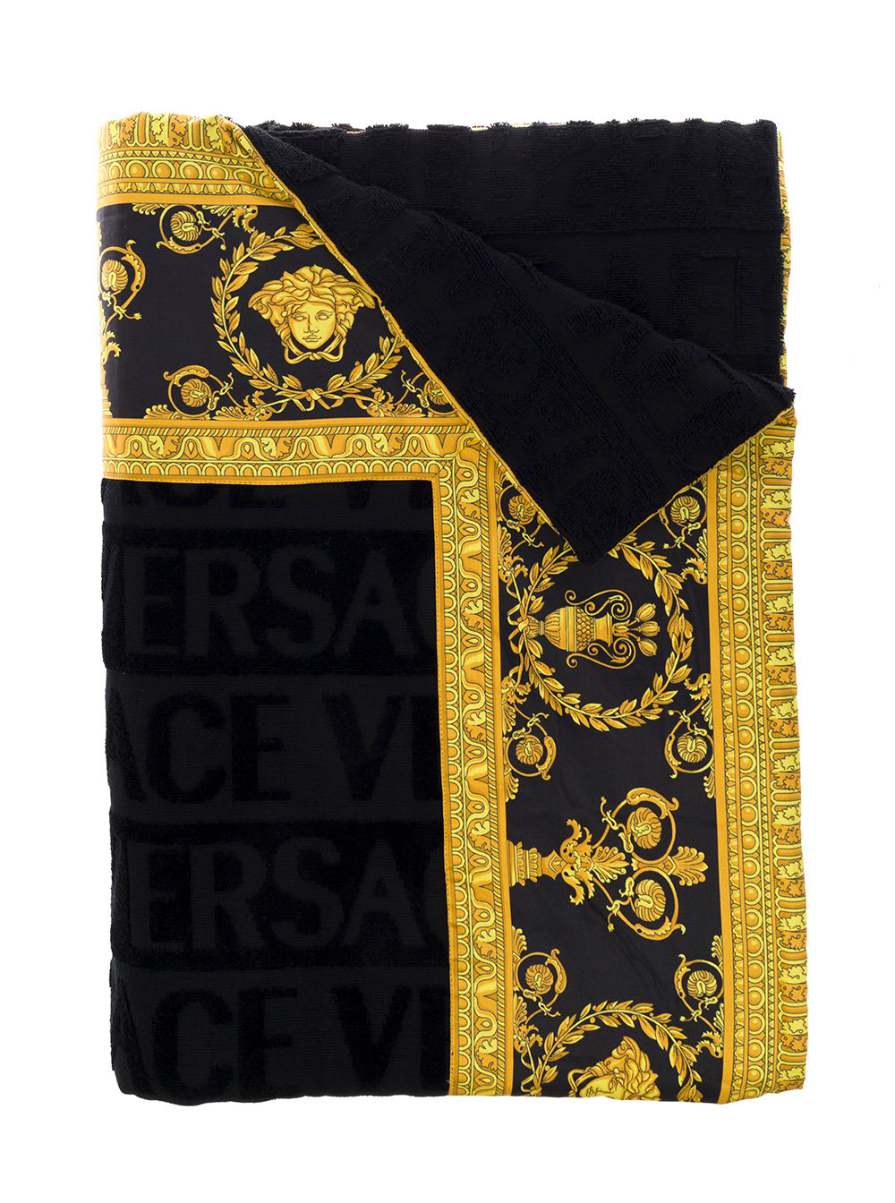 Versace Hometerry Cotton Towl With Baroque Print Profiles