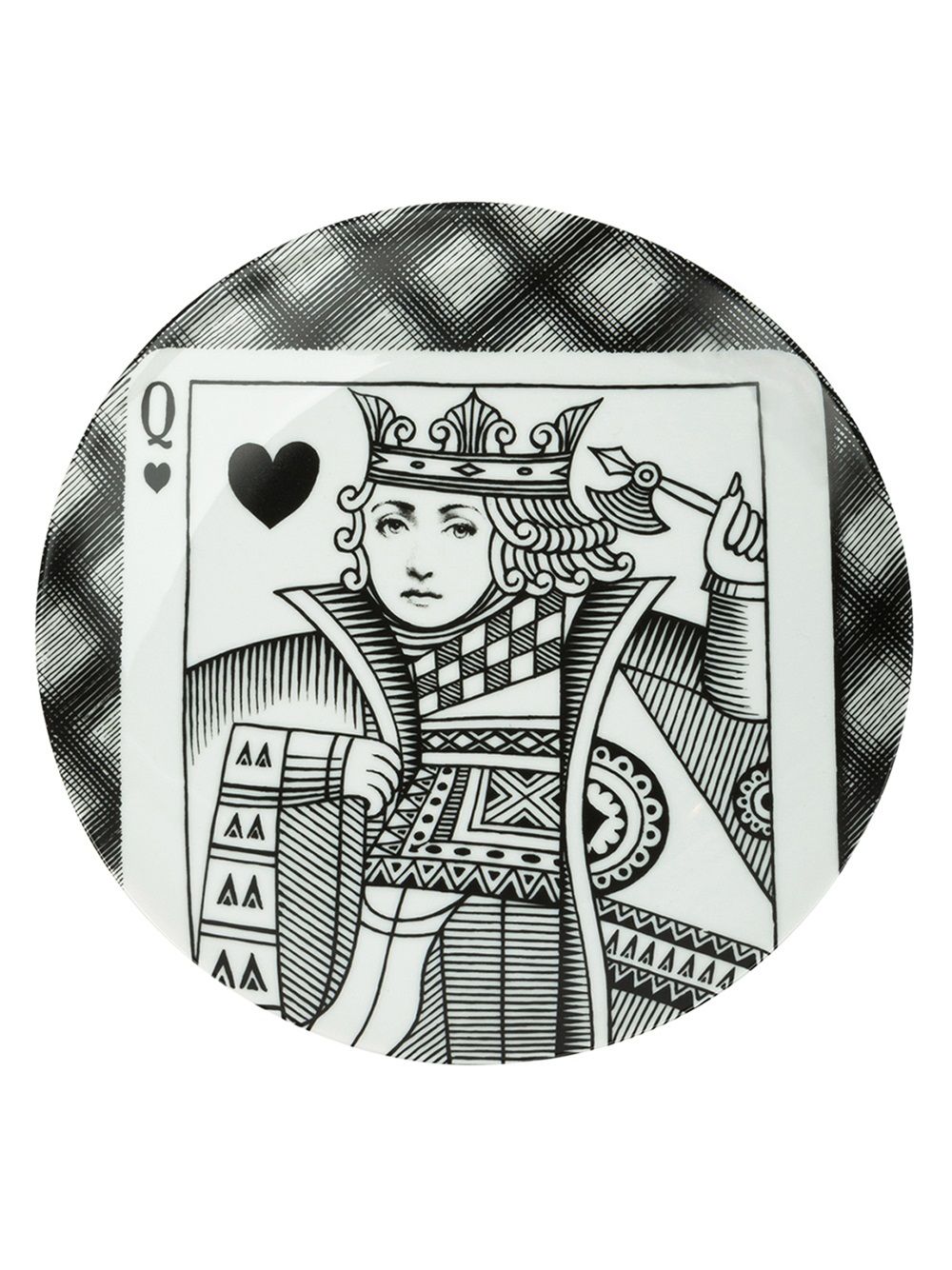 Fornasetti 扑克牌印花盘 - 黑色