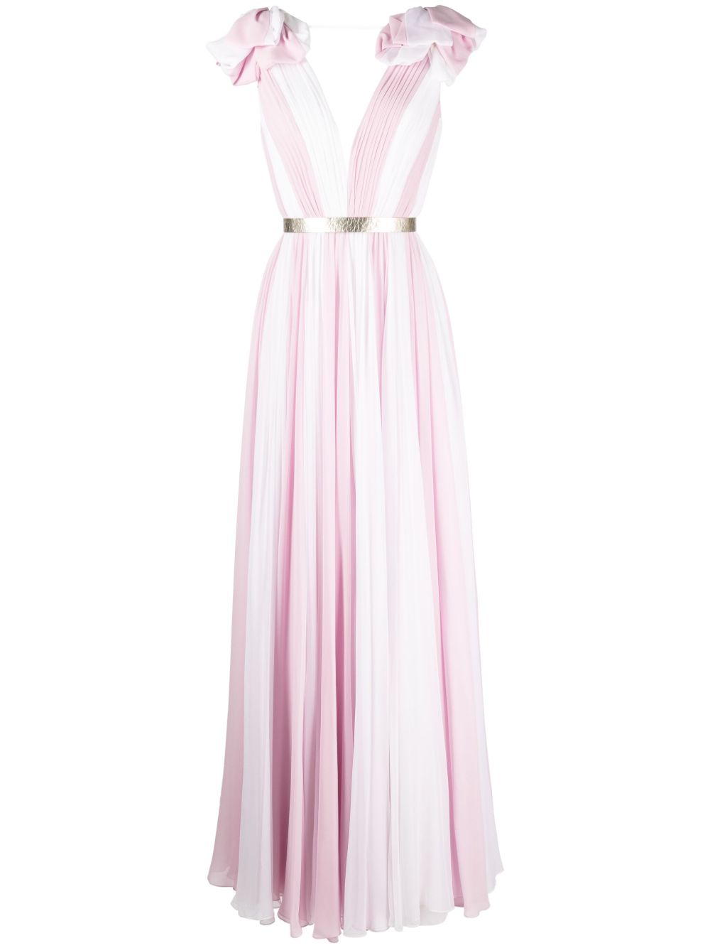 Jenny Packham Laguna 真丝超长连衣裙 - 白色