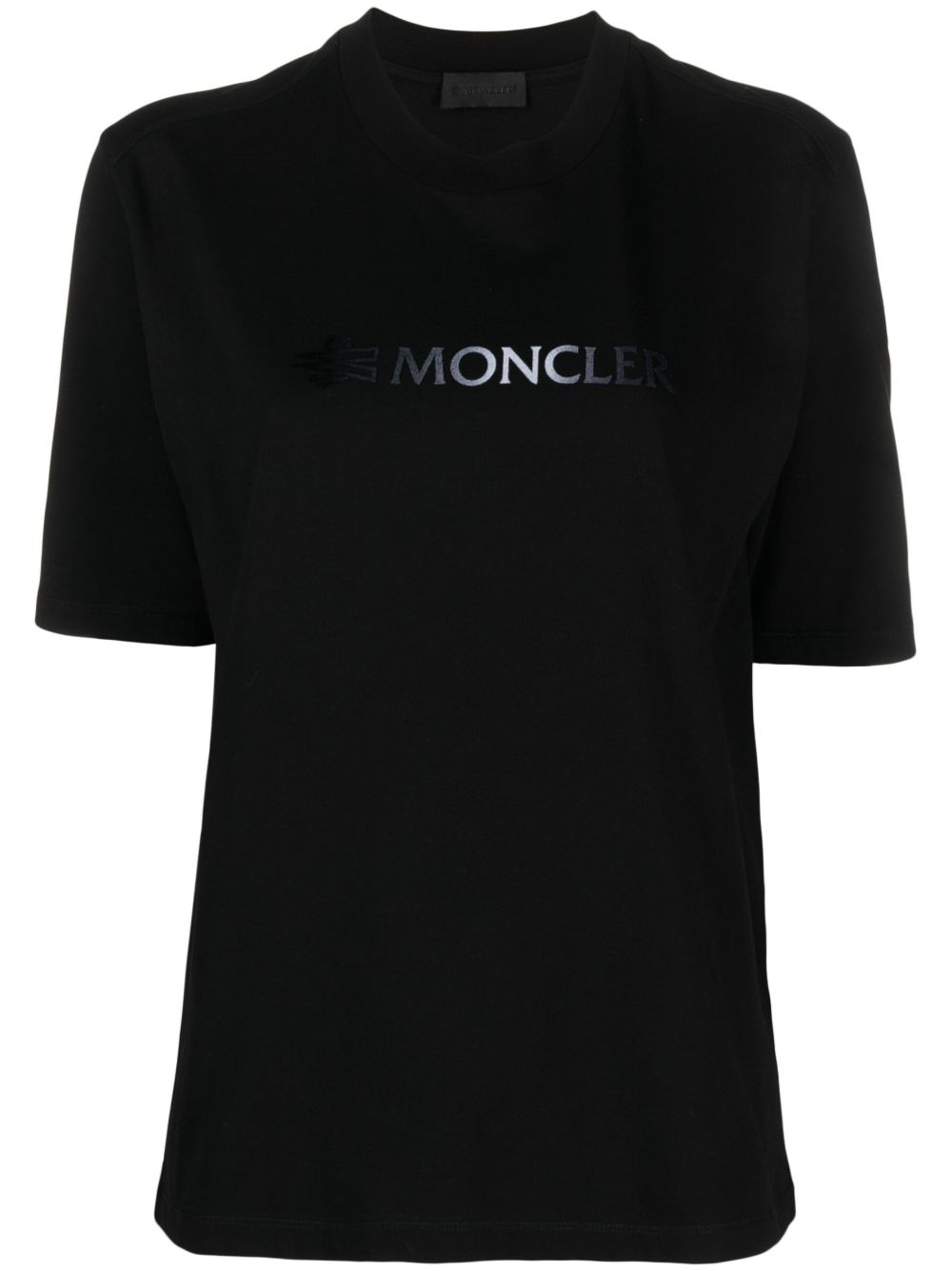 Moncler logo印花棉平纹针织T恤 - 黑色