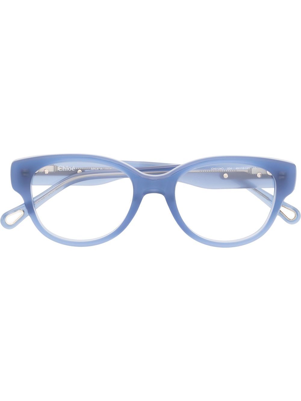 Chloé Eyewear Mirtha 长方形镜框眼镜 - 蓝色