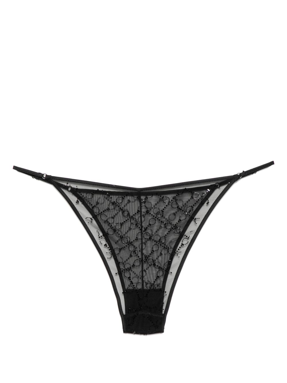 Kiki de Montparnasse 晶饰三角内裤 - 黑色
