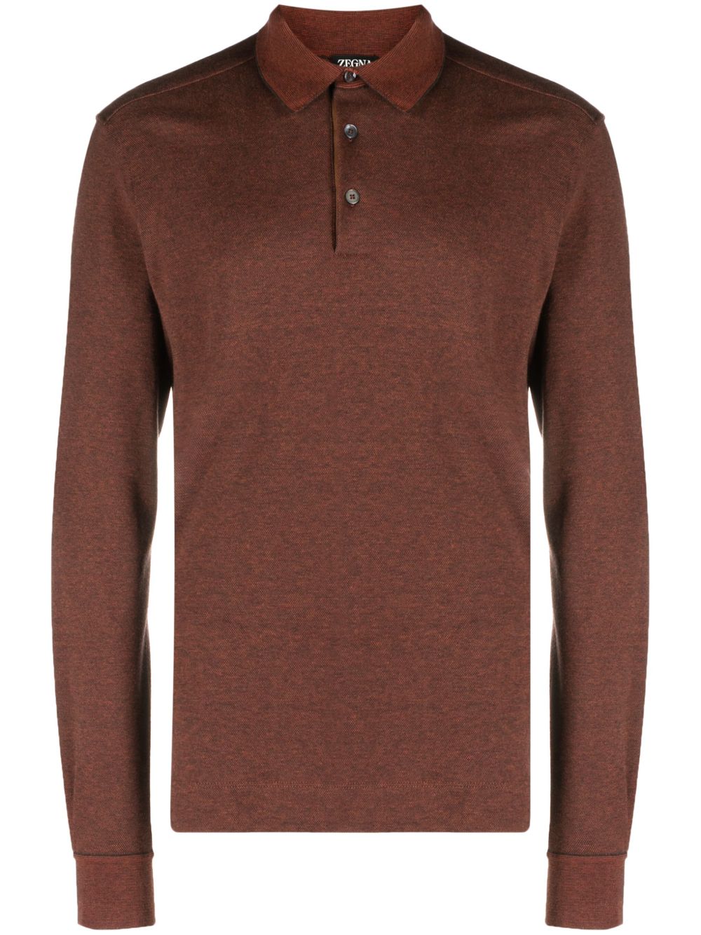 Zegna 长袖棉polo衫 - 红色
