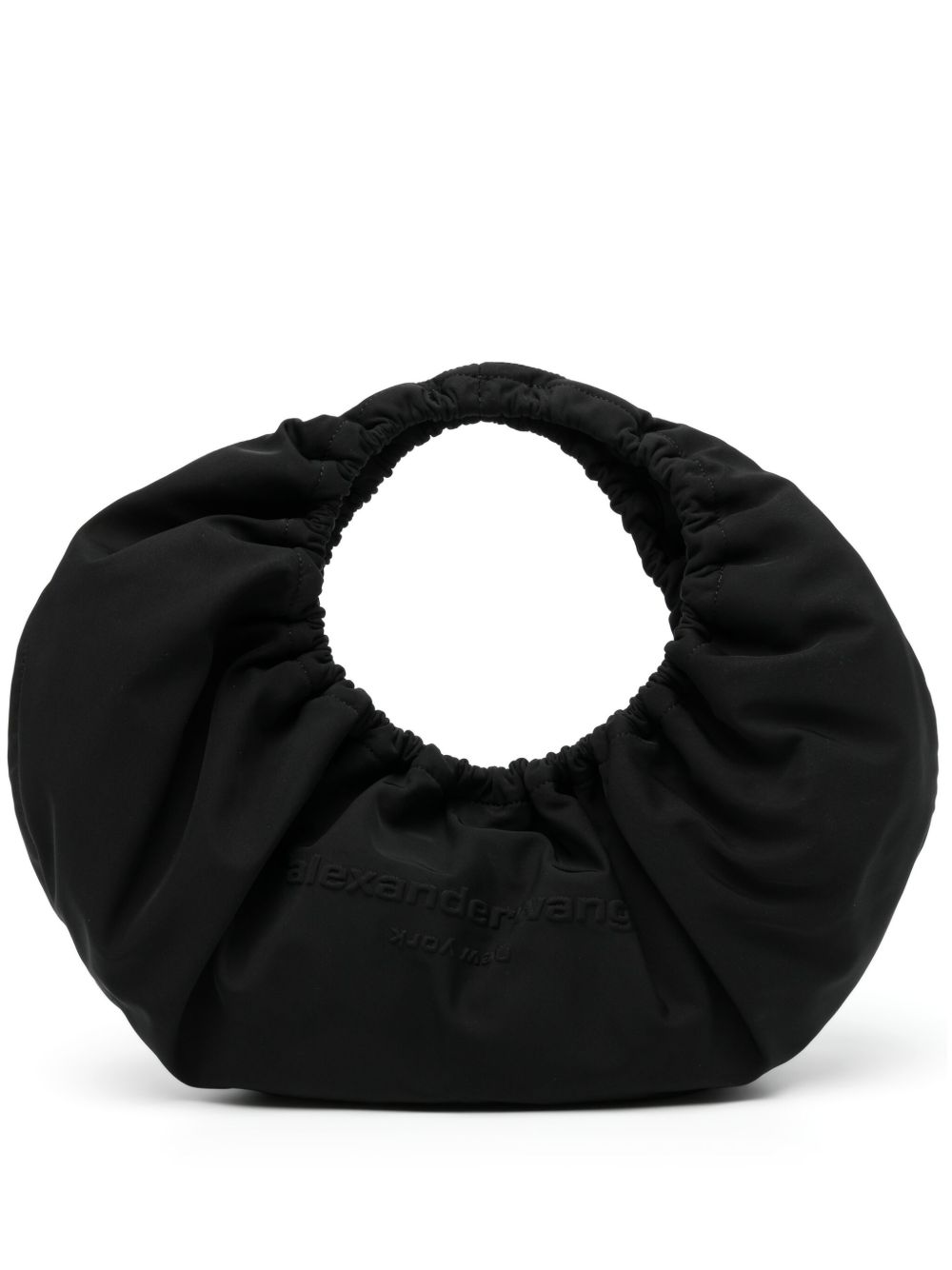 Alexander Wang Crescent 中号褶饰单肩包 - 黑色