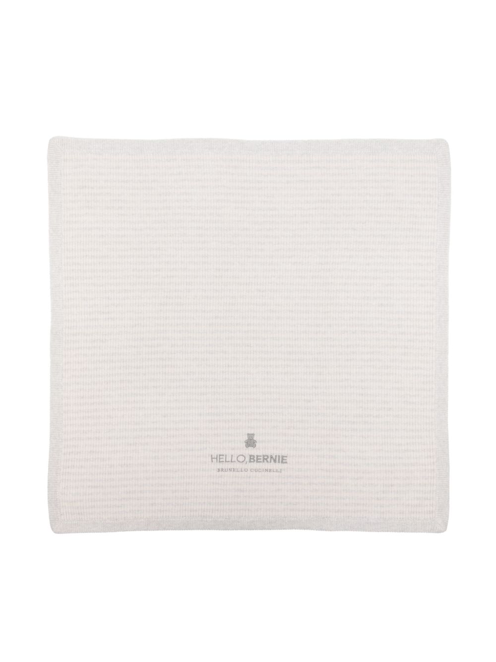 Brunello Cucinelli Kids 条纹罗纹针织羊绒毯子 - 灰色