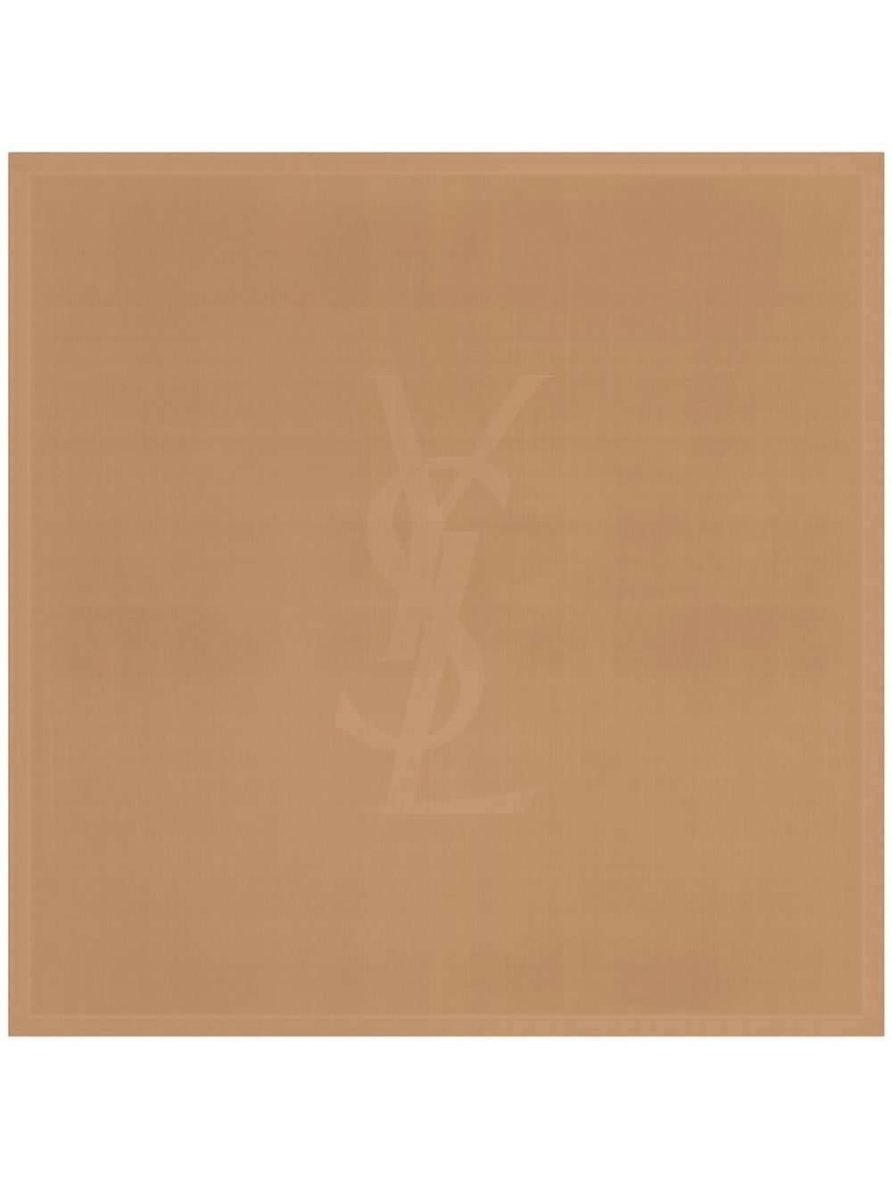 Saint Laurent Cassandre 真丝围巾 - 褐色