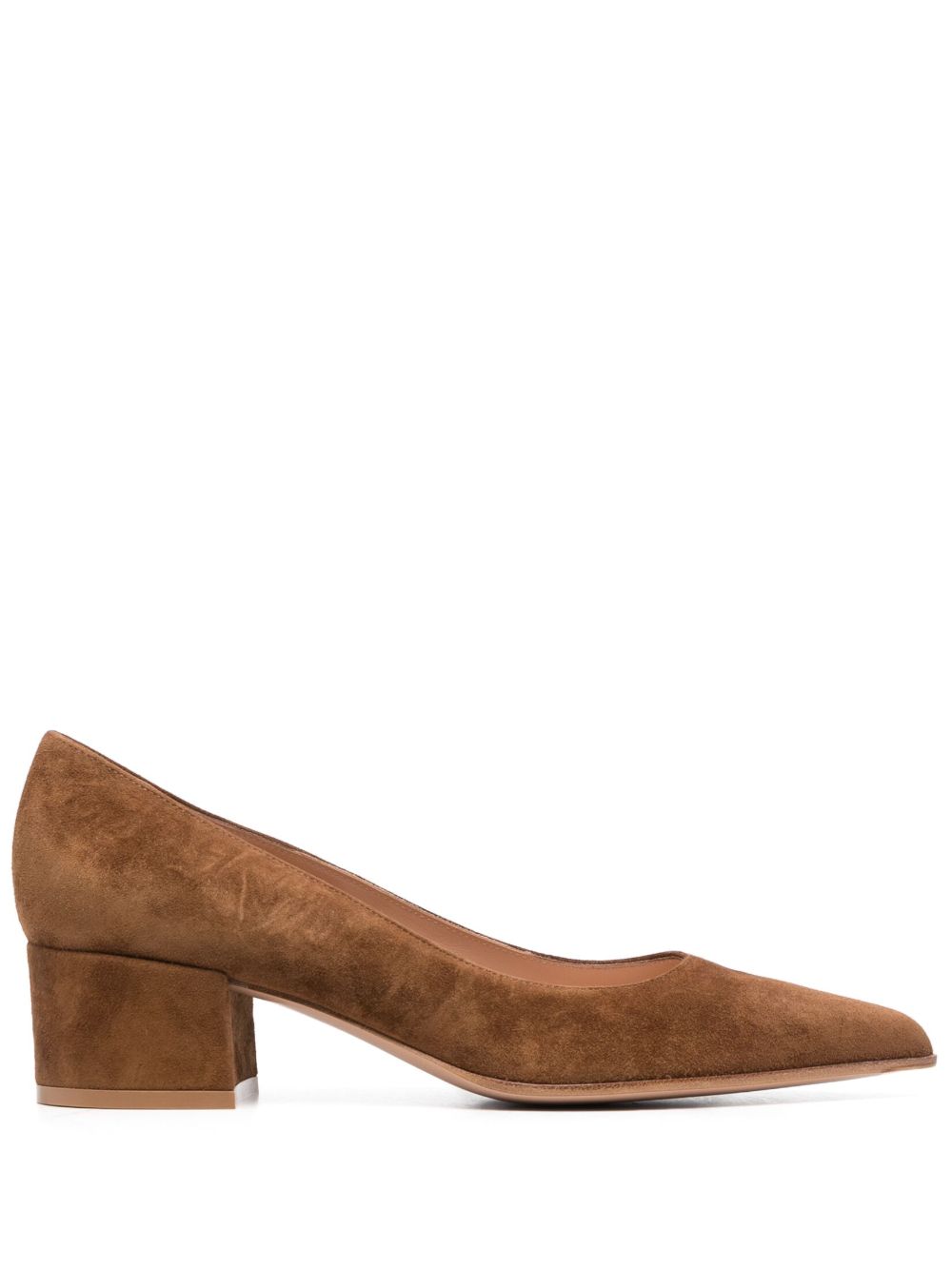 Gianvito Rossi Piper 绒面皮中跟鞋 - 褐色