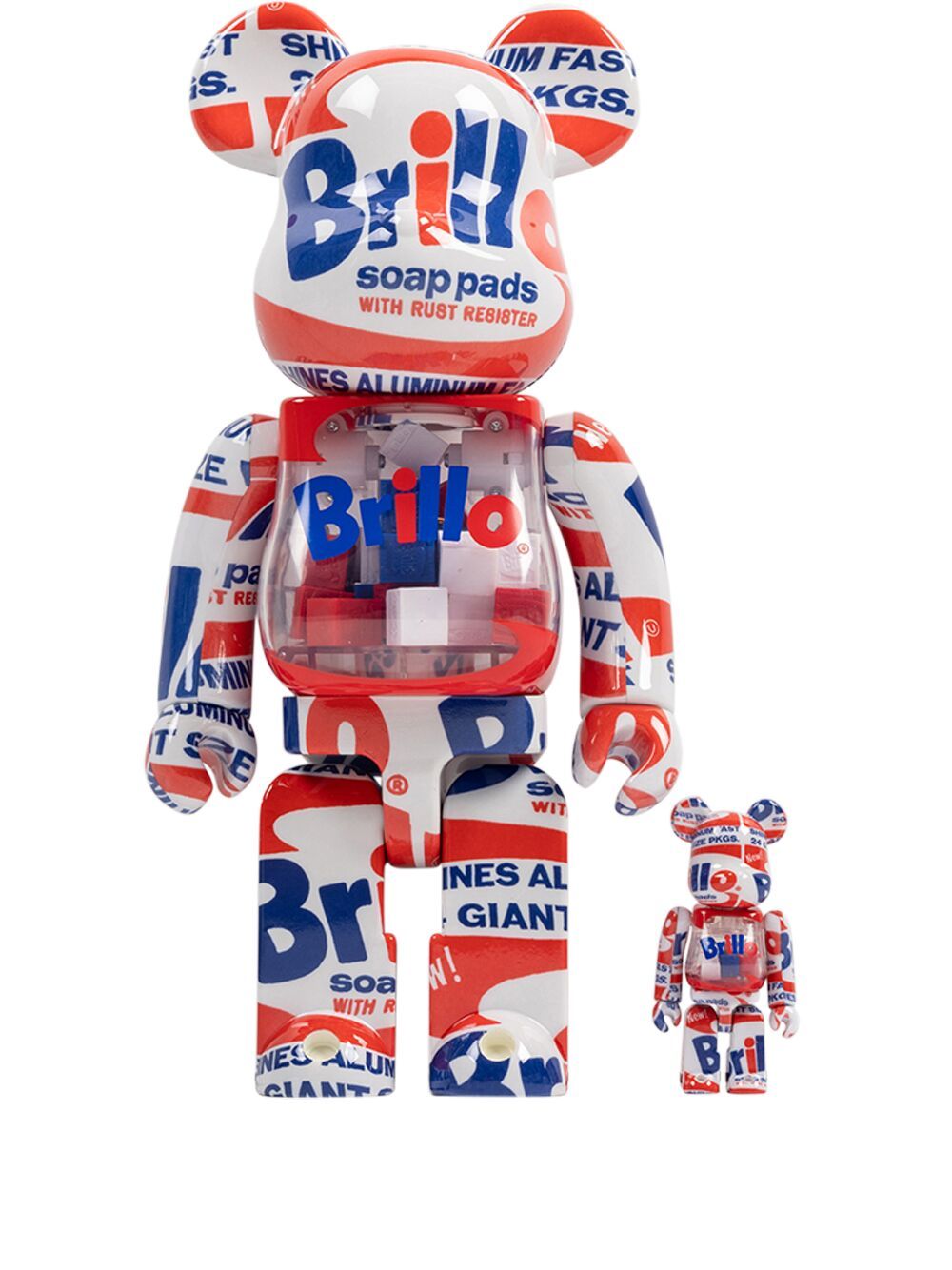 MEDICOM TOY x Andy Warhol Brillo BE@RBRICK 100% & 400% 模型玩具套装 - 红色