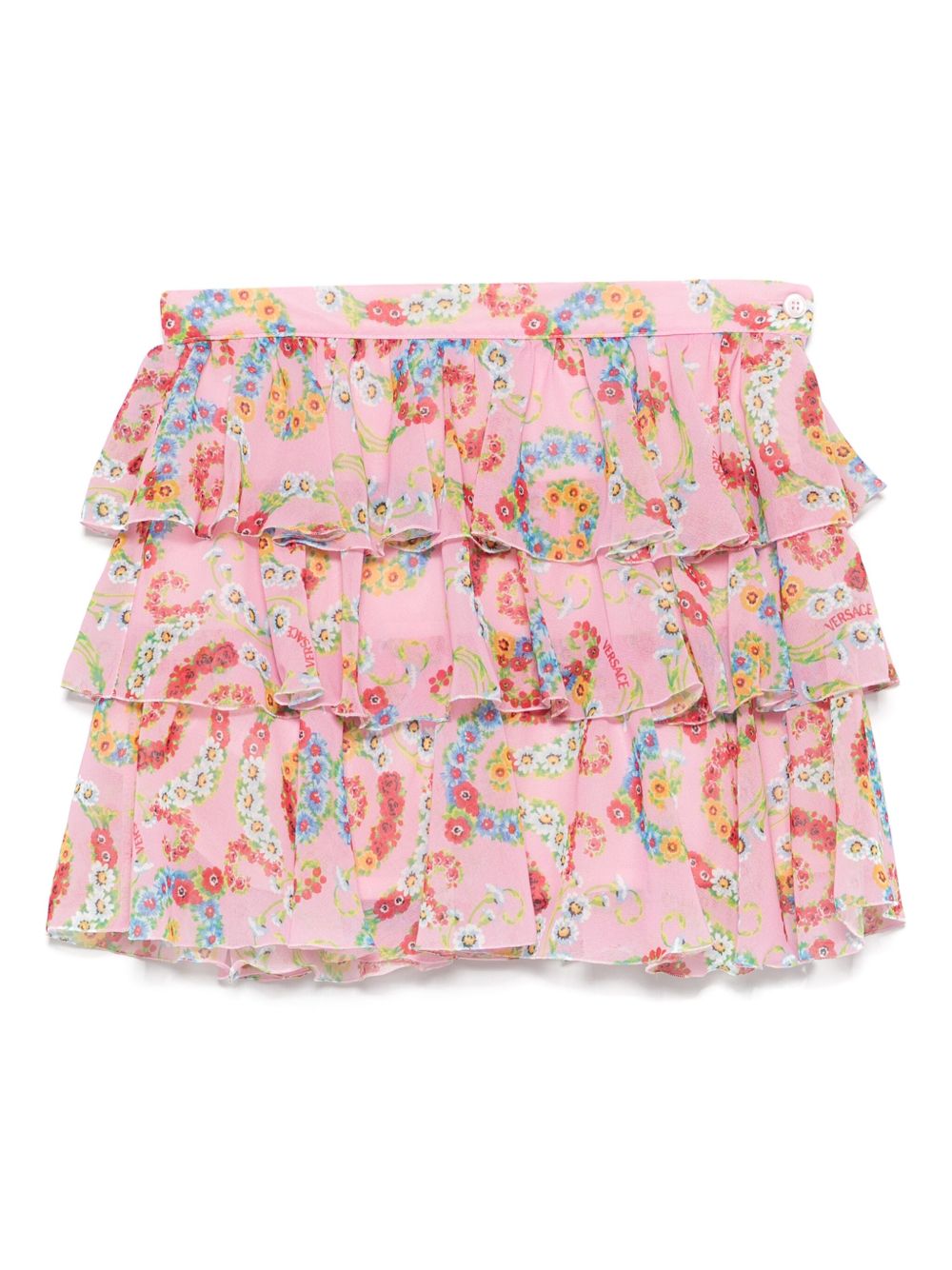 Versace Kids 花卉印花半身裙 - 粉色