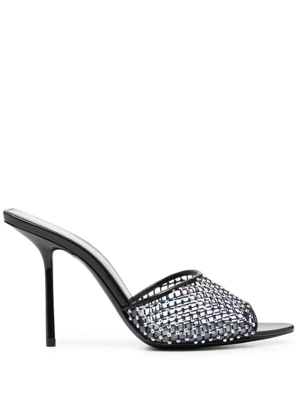 Saint Laurent 圣罗兰 晶饰皮质穆勒鞋 - 黑色