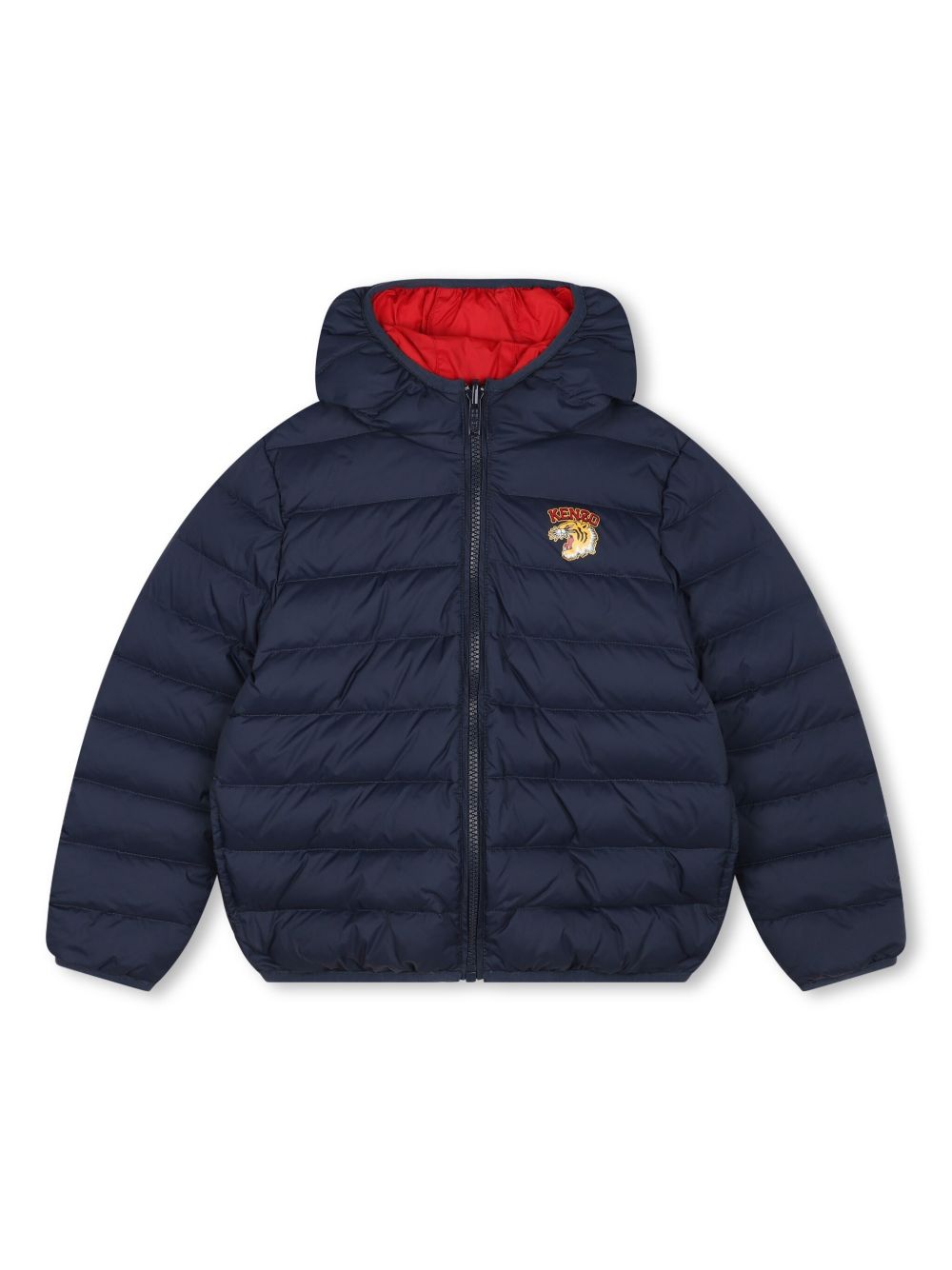 Kenzo Kids 双面连帽蓬松夹克 - 蓝色