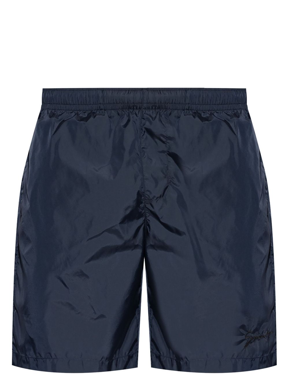 Givenchy logo刺绣短裤 - 蓝色