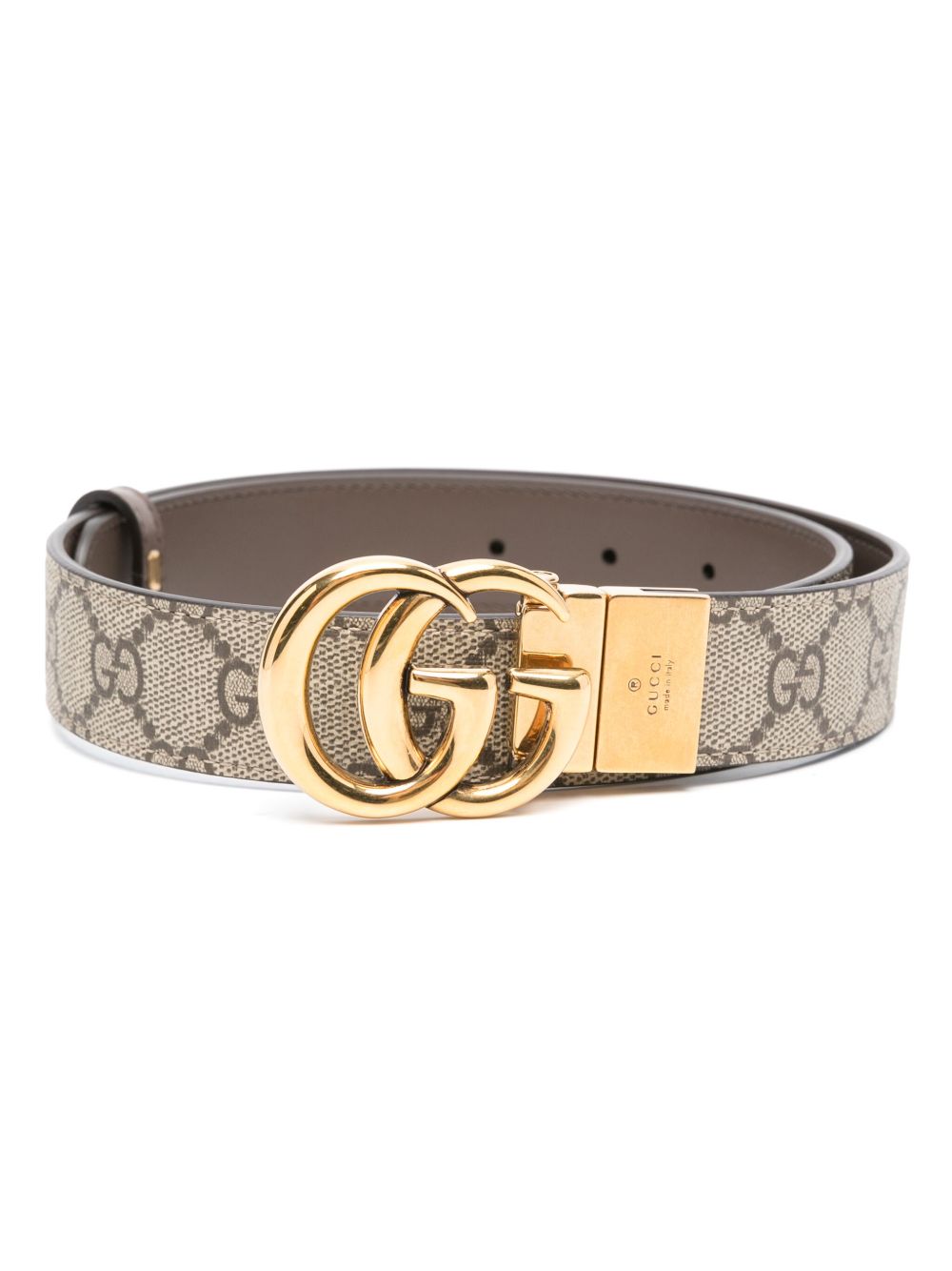 Gucci GG Supreme 帆布双面腰带 - 中性色