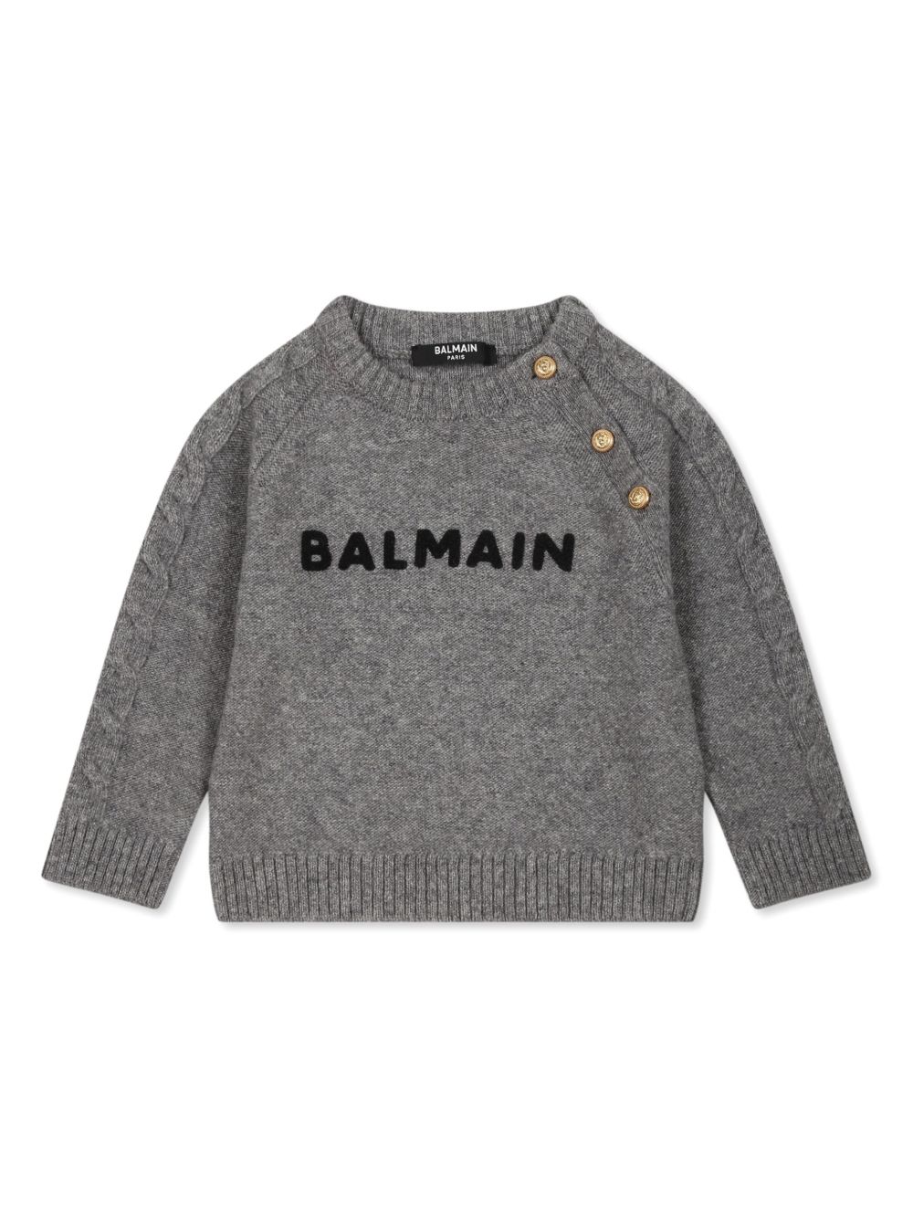 Balmain Kids 标贴毛衣 - 灰色