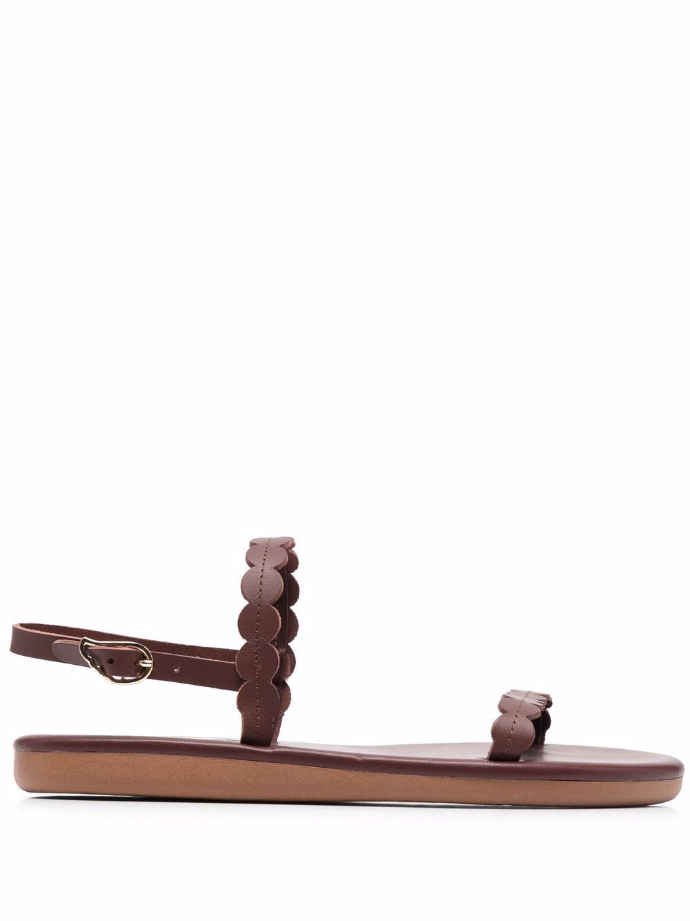 Ancient Greek Sandals Aroula 皮质凉鞋 - 褐色