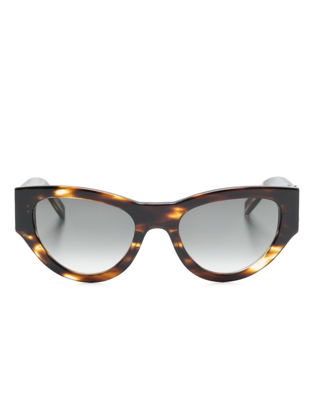 Saint Laurent Eyewear 玳瑁纹猫眼框太阳眼镜 - 褐色