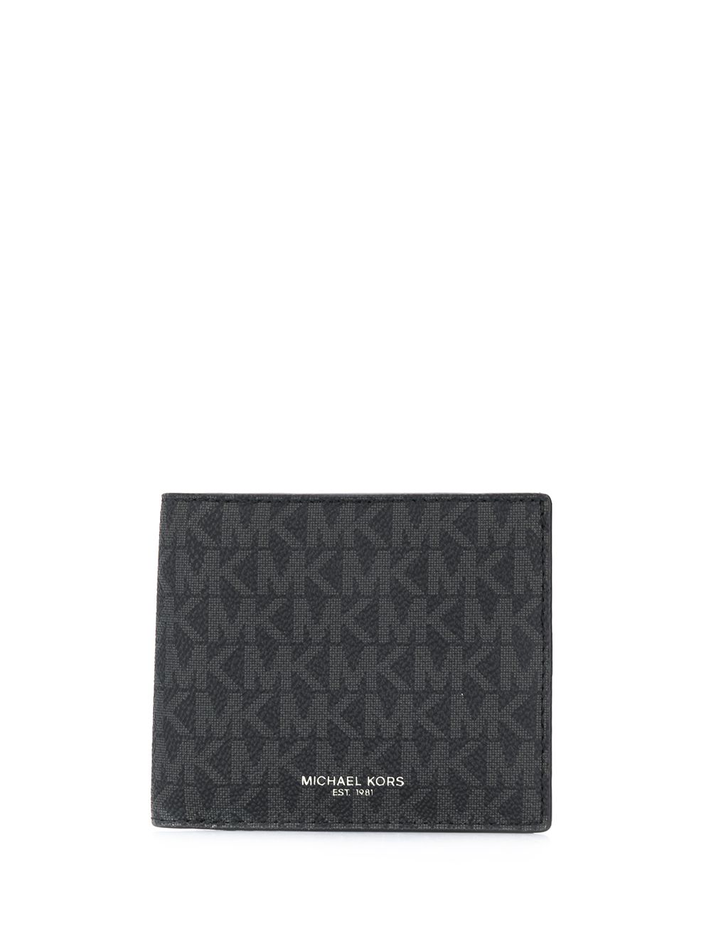 Michael Kors logo印花对折钱包 - 黑色