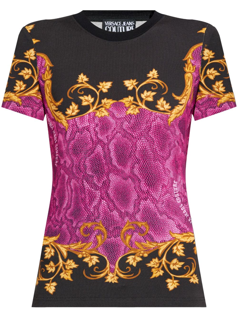 Versace Jeans Couture 蛇纹T恤 - 黑色