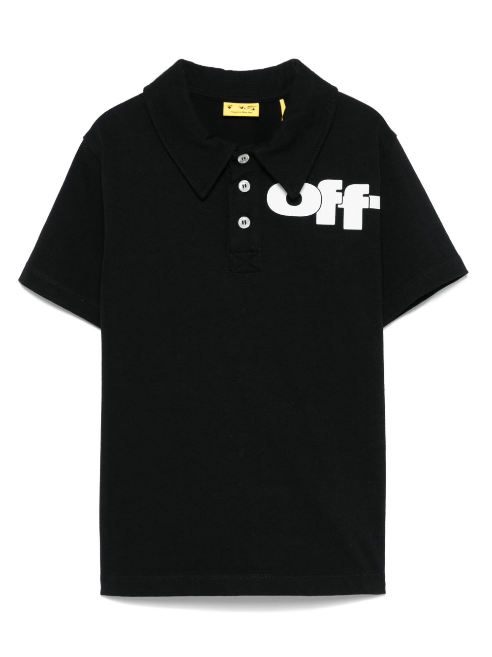 Off-White Kids Type Graphic polo衫 - 黑色