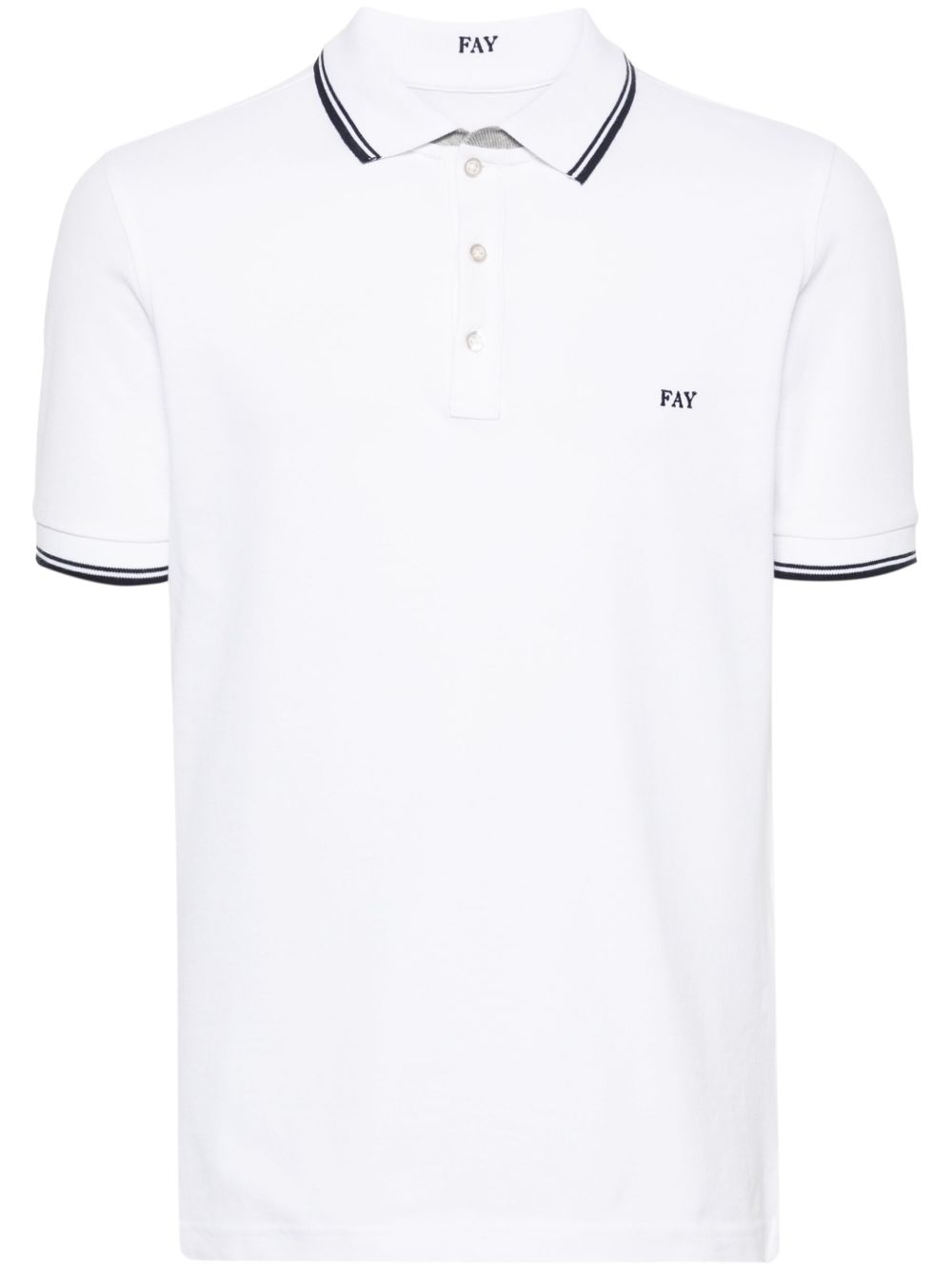 Fay logo刺绣polo衫 - 白色