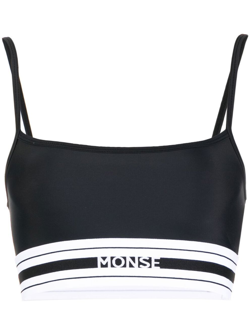 Monse logo织带运动文胸 - 黑色