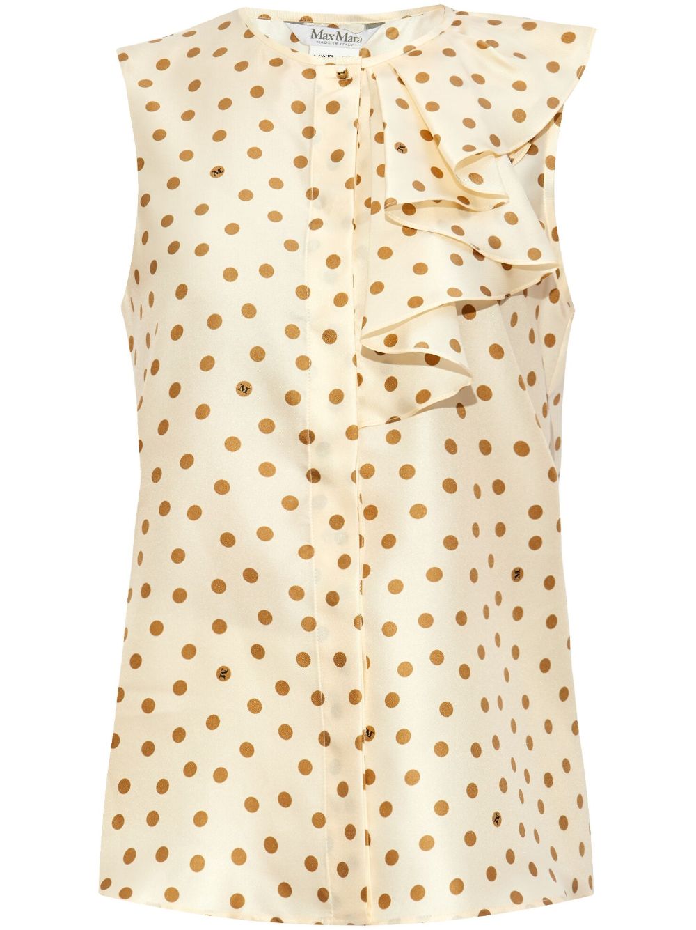 Max Mara Pegli 波点印花真丝罩衫 - 中性色