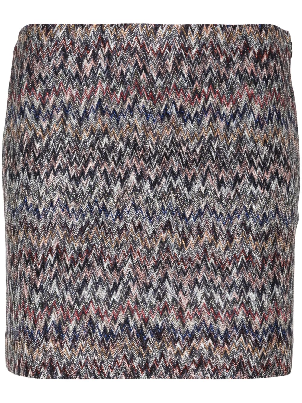 Missoni Z字形图案编织迷你半身裙 - 蓝色