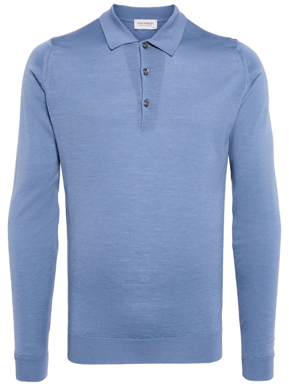 John Smedley 羊毛长袖polo衫 - 蓝色