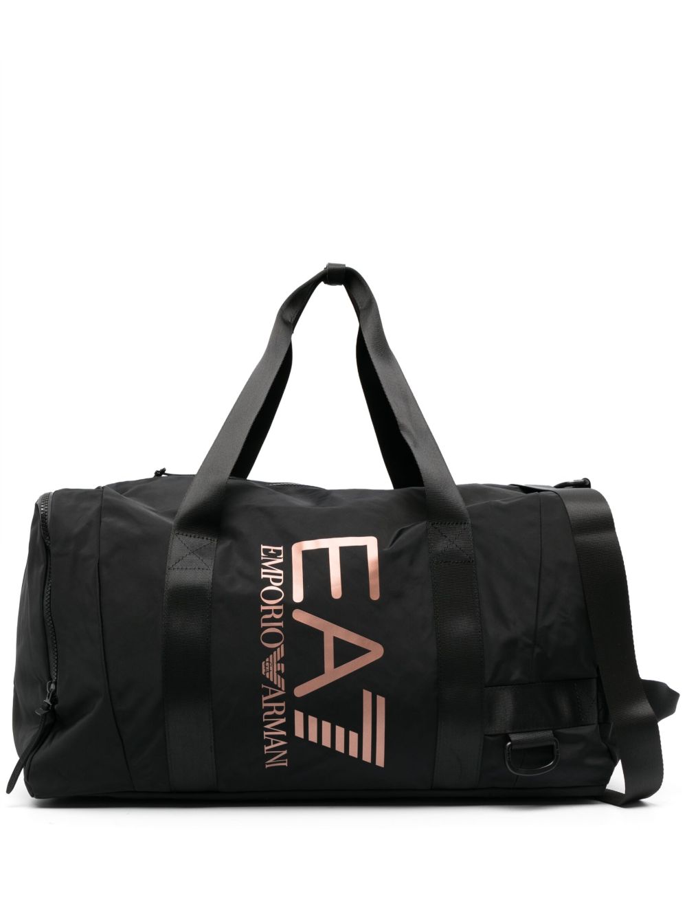 Ea7 Emporio Armani logo印花旅行包 - 黑色