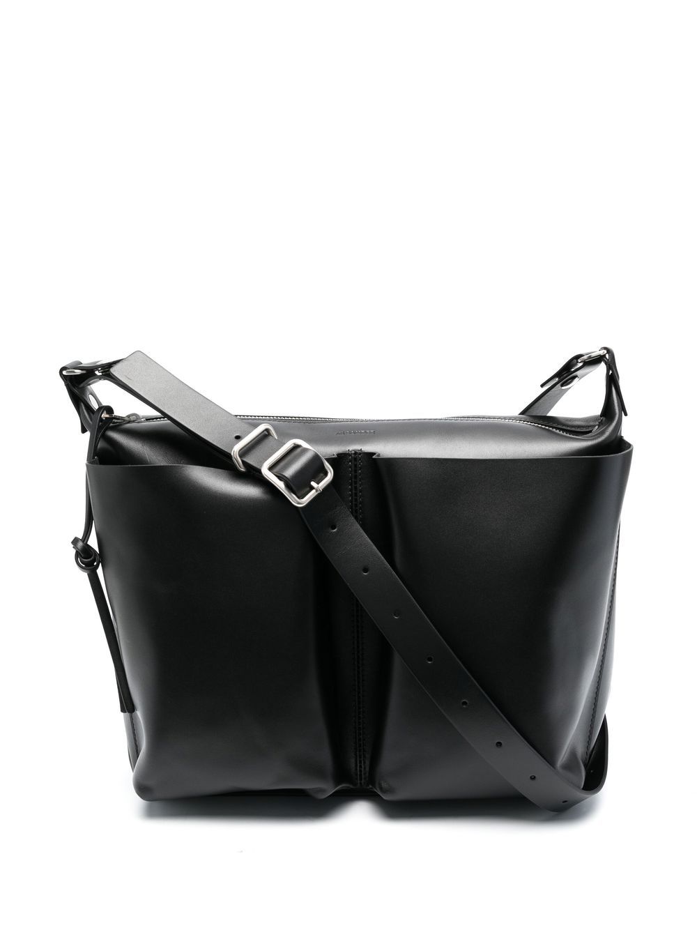 Jil Sander Pilot 皮质斜挎包 - 黑色