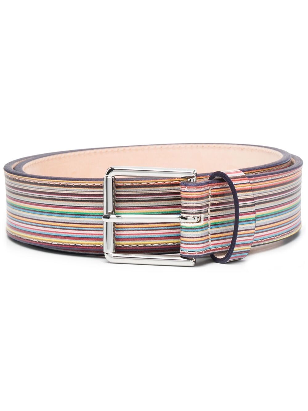 Paul Smith 条纹腰带 - 中性色