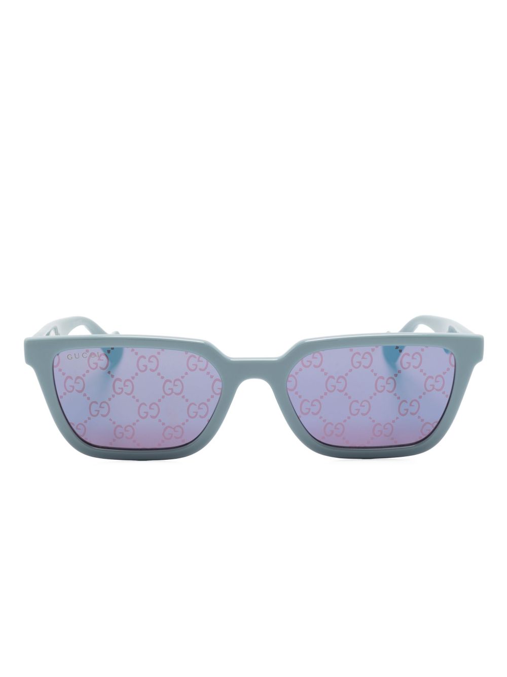 Gucci Eyewear 长方形框太阳眼镜 - 蓝色