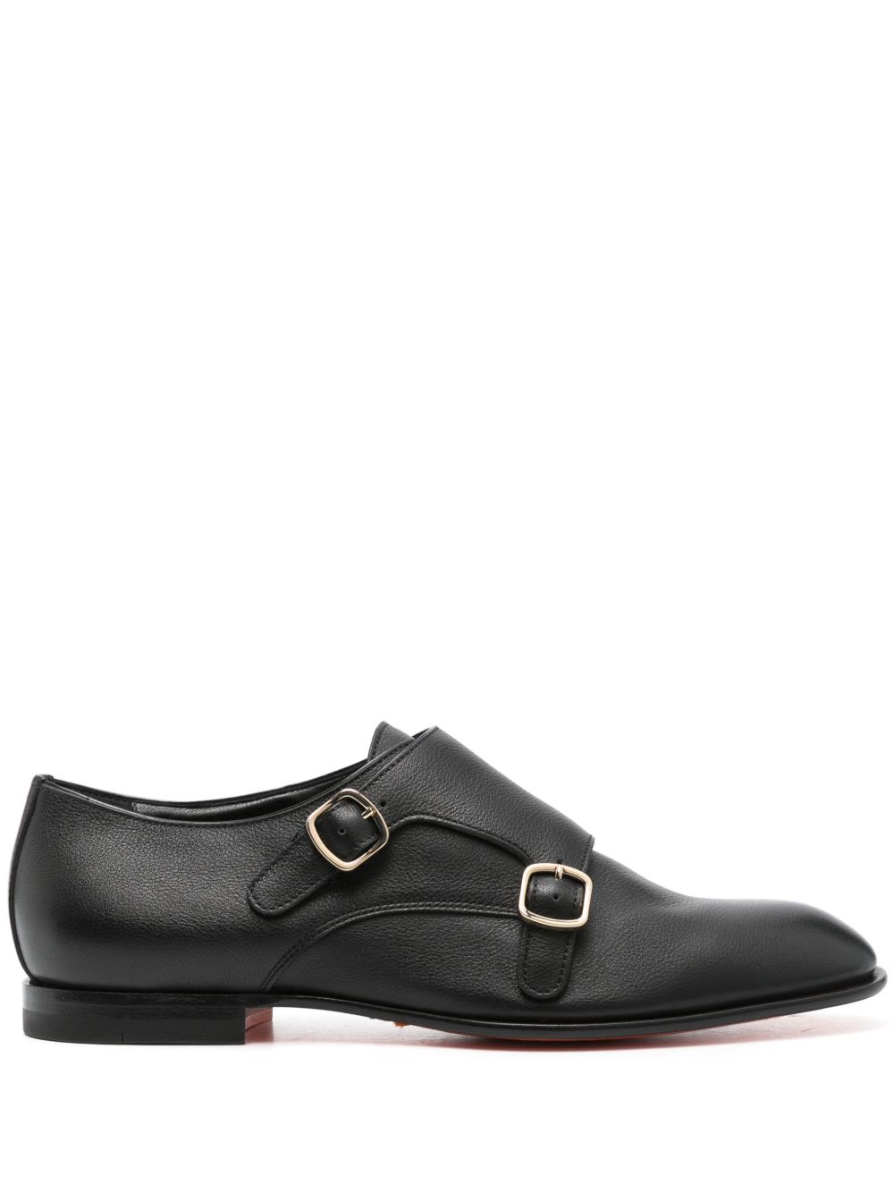 Santoni 粒面皮质乐福鞋 - 黑色