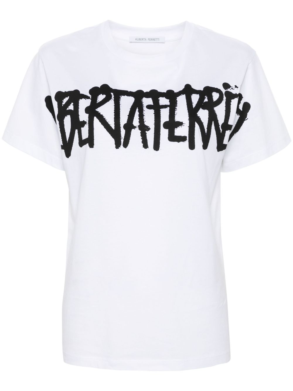 Alberta Ferretti logo印花T恤 - 白色