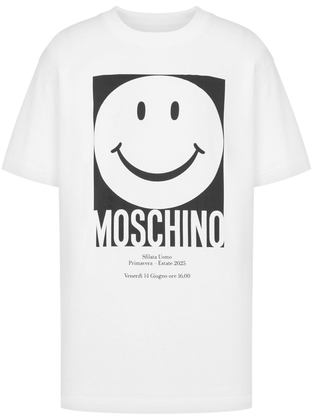 Moschino logo印花棉T恤 - 白色