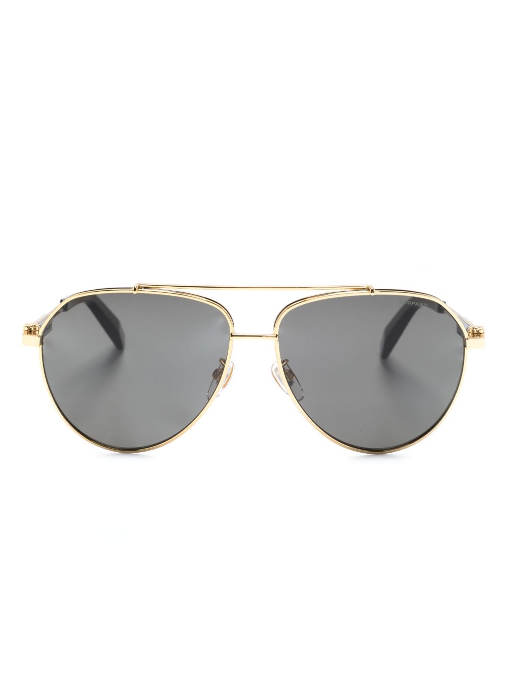 Chopard Eyewear logo标牌飞行员镜框太阳眼镜 - 金色