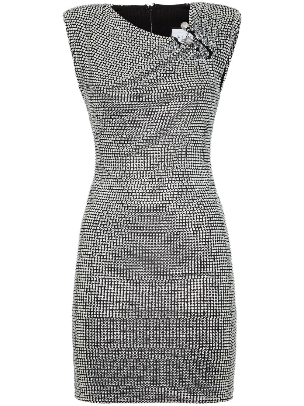 Philipp Plein 缀饰迷你连衣裙 - 灰色