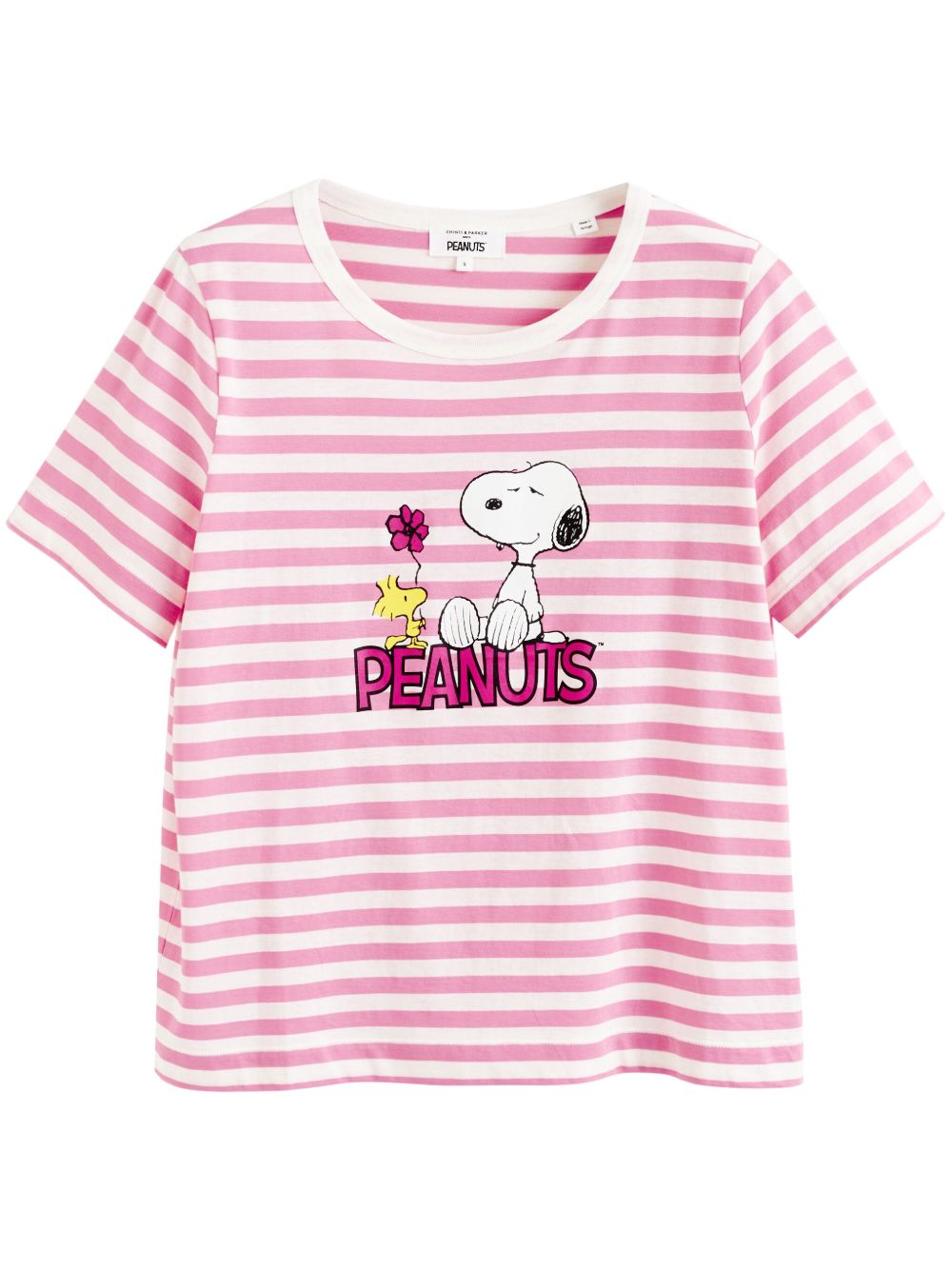 Chinti & Parker Flower Power Peanuts 条纹T恤 - 粉色
