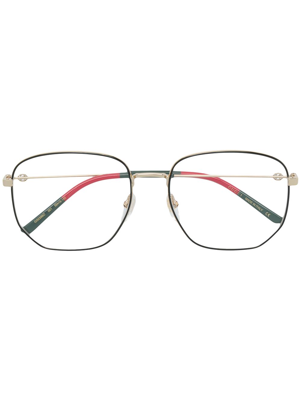 Gucci Eyewear 古驰 六角形框眼镜 - 黑色