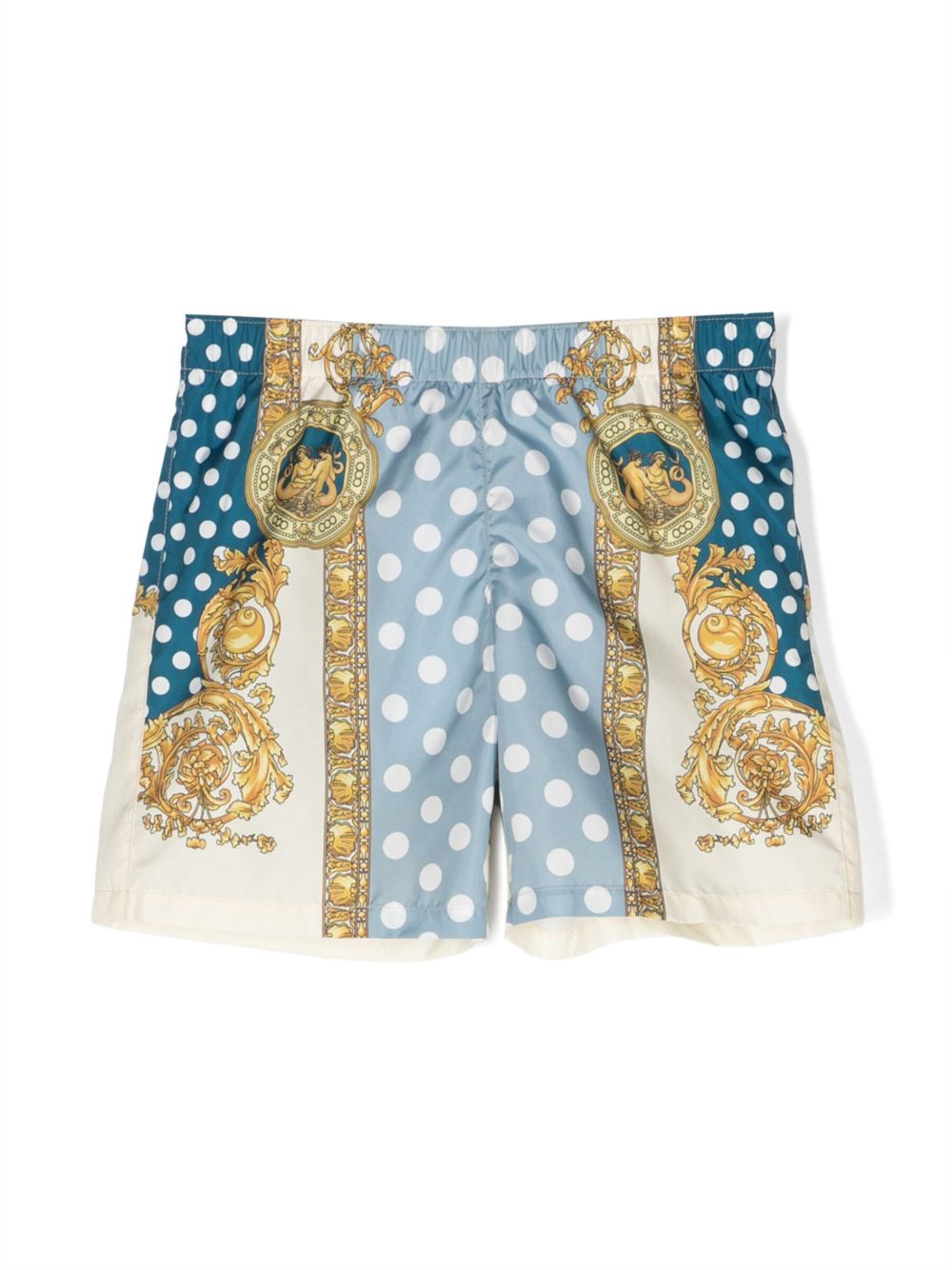 Versace Kids Seashell Baroque 泳裤 - 蓝色