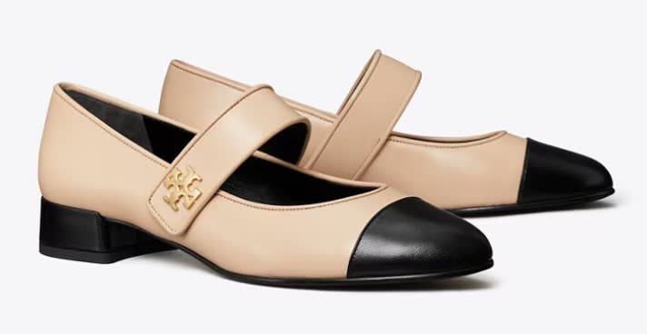 Tory Burch 玛丽珍鞋 撞色鞋头