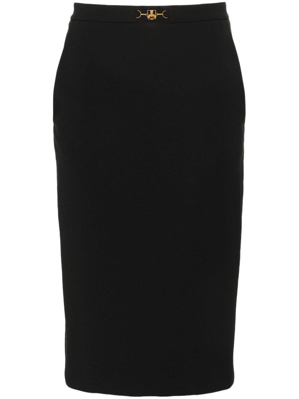 Elisabetta Franchi logo标牌中长铅笔半身裙 - 黑色