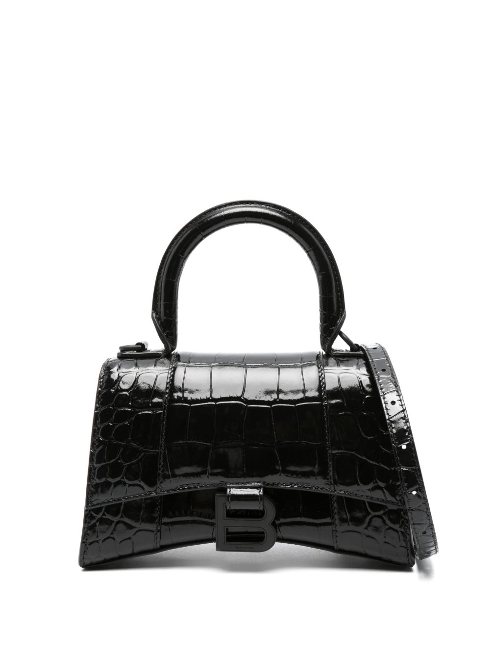 Balenciaga Hourglass XS 顶置手柄手提包 - 黑色