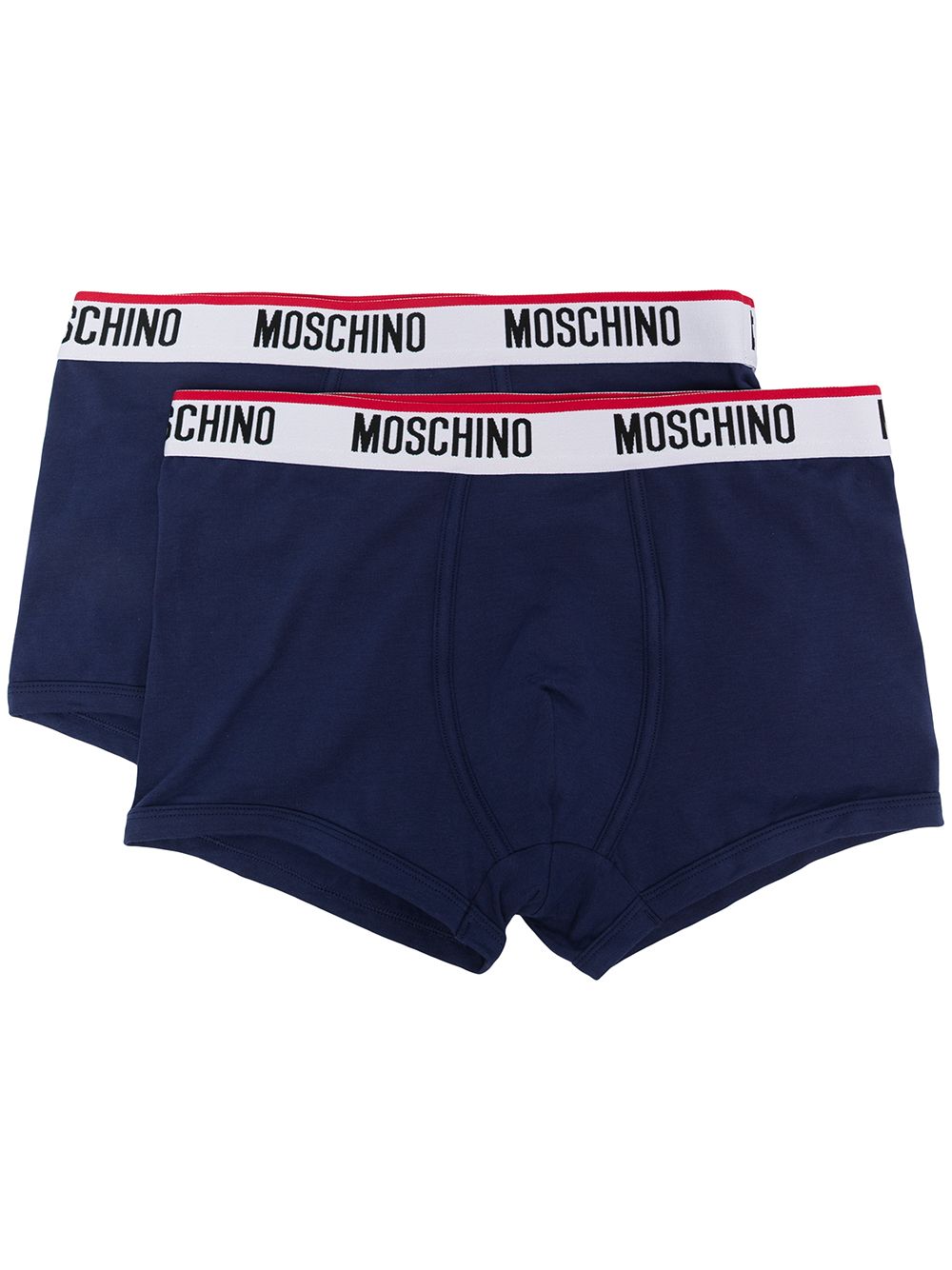 Moschino logo裤腰四角裤 - 蓝色