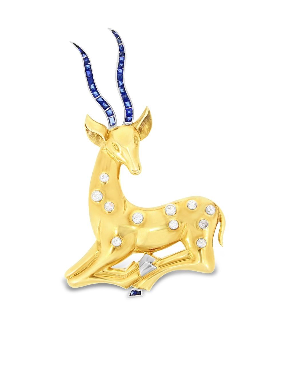 Pragnell Vintage 18K黄金 Deer 钻石胸针（1911-1940年典藏款） - 金色