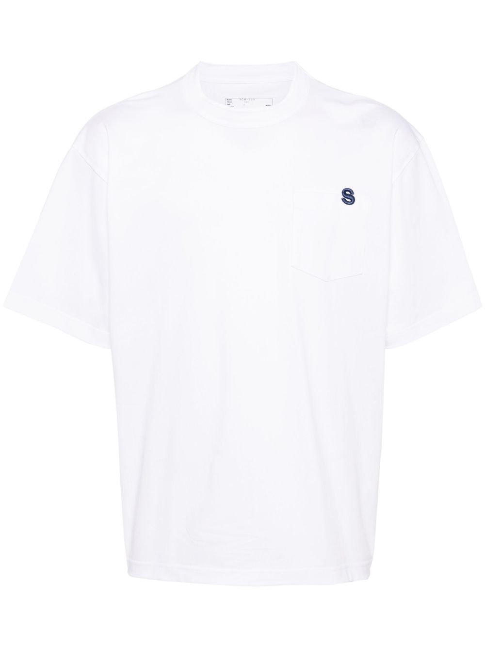 sacai logo刺绣T恤 - 白色