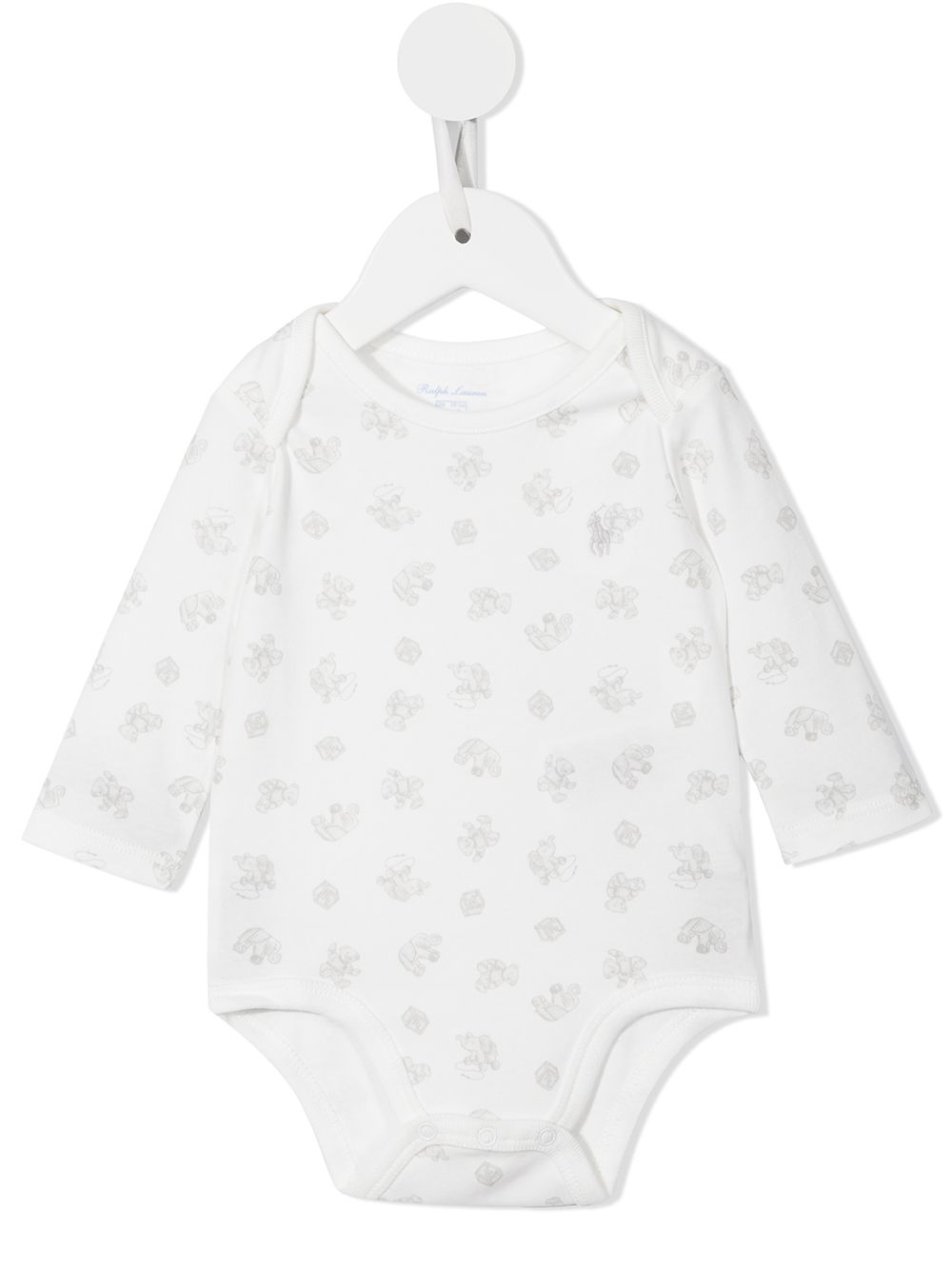 POLO RALPH LAUREN KIDS Bear 印花连体衣 - 白色