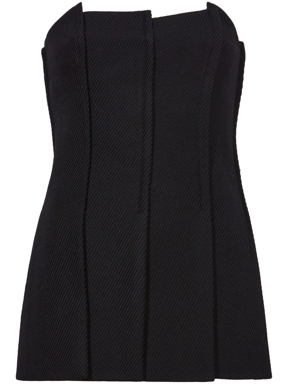 Proenza Schouler Corinne 抹胸式斜纹布上衣 - 黑色